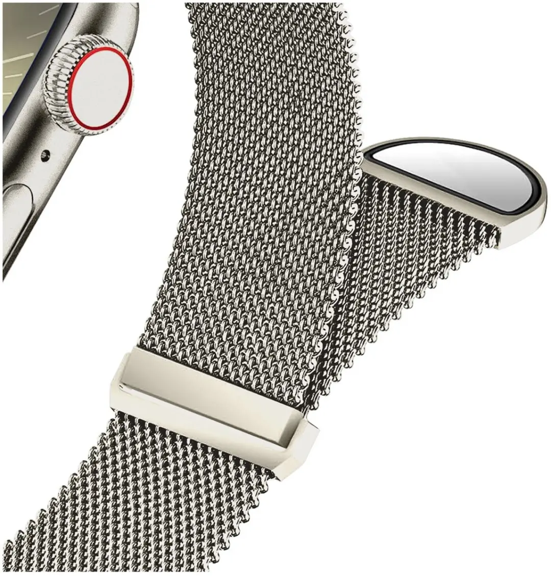 Selected SBG Milanees Horlogebandje Apple Watch - 38-42mm - Roestvrij Staal - Sterrenlicht
