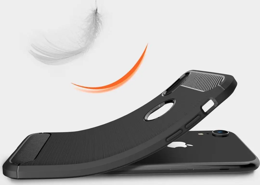 Selected Geborsteld TPU Hoesje iPhone XR - Zwart
