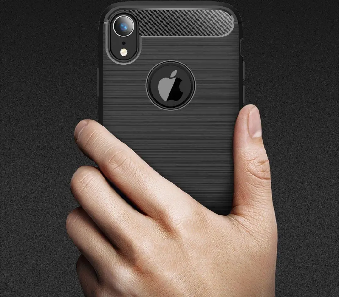 Selected Geborsteld TPU Hoesje iPhone XR - Zwart - afbeelding 6 van 6