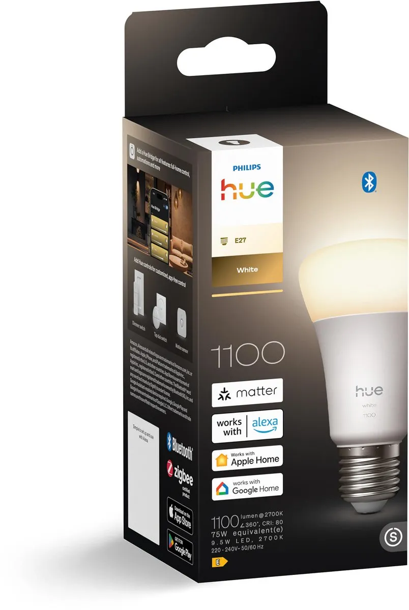 Philips Hue Starterspakket E27 - 4x Warmwitte Lampen - Incl. Bridge & Dimmer