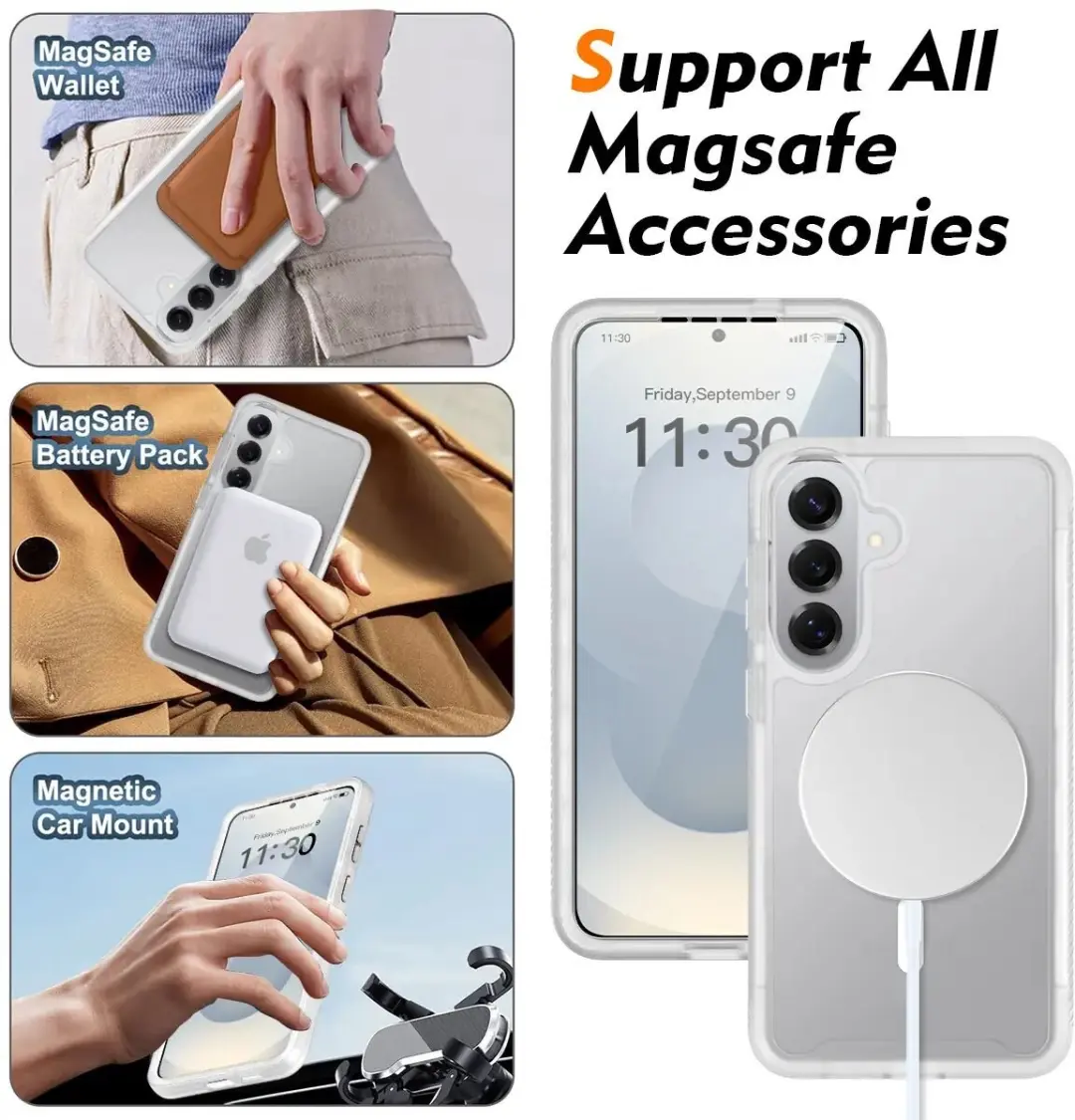 Selected by GSMpunt Samsung Galaxy S26 Plus Hoesje - Ingebouwde Screenprotector - Matte Transparant