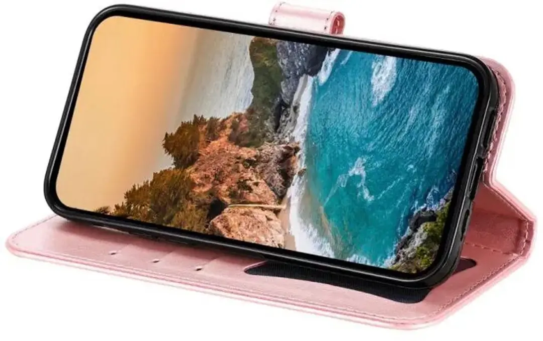 Selected Hoesje Oppo A5 Pro Mandala Book Case - Roze Goud - 3 Pasjes