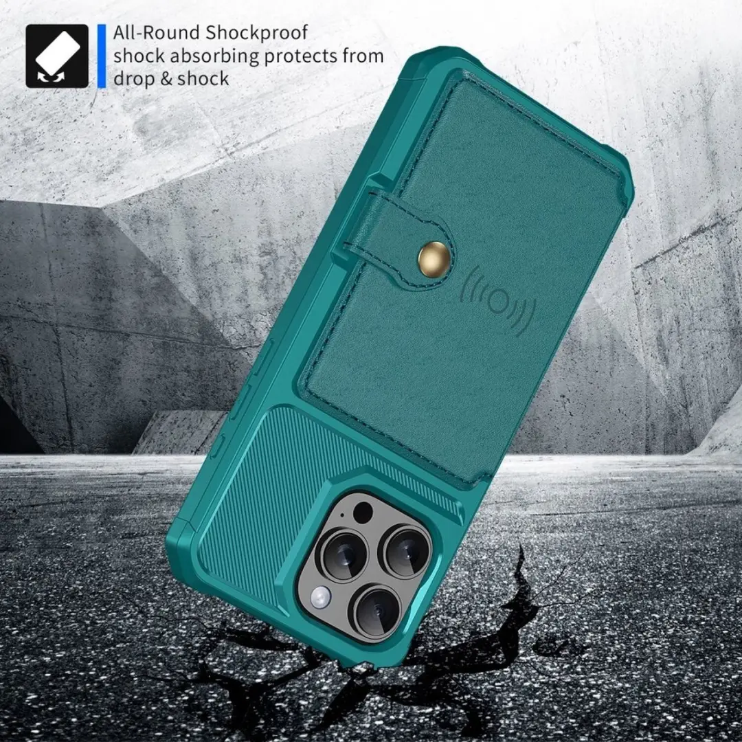 Selected Portemonnee Hoesje iPhone 16 Pro Max - Groen - 4 Pasjes