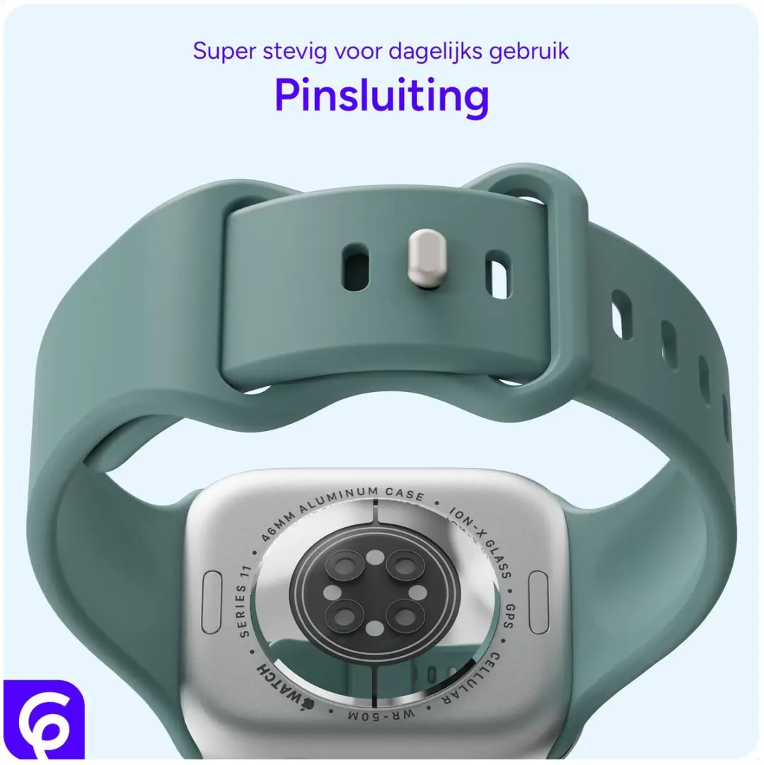 Selected SBG Siliconen Horlogeband Apple Watch - 42/44/45/46/49mm - Cactus Groen