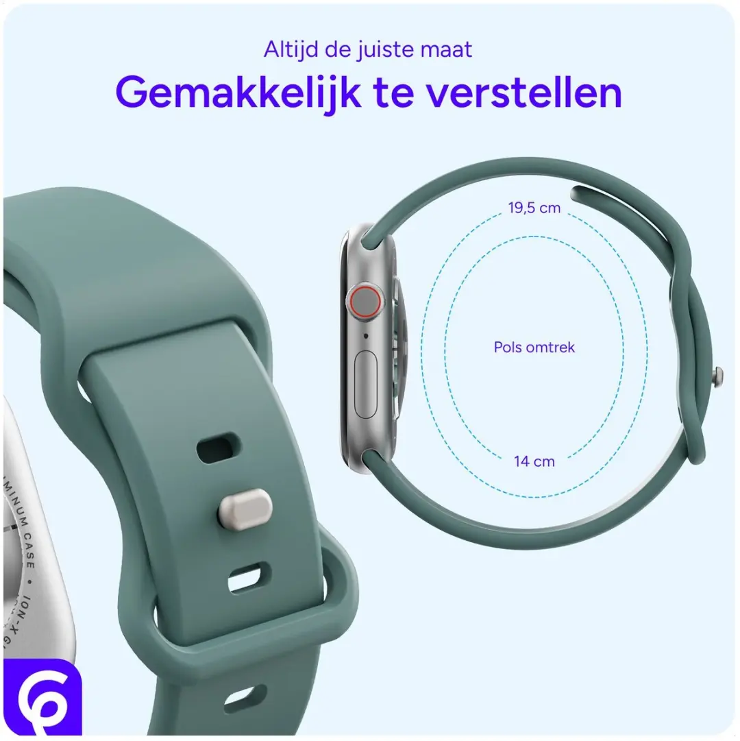 Selected SBG Siliconen Horlogeband Apple Watch - 42/44/45/46/49mm - Cactus Groen