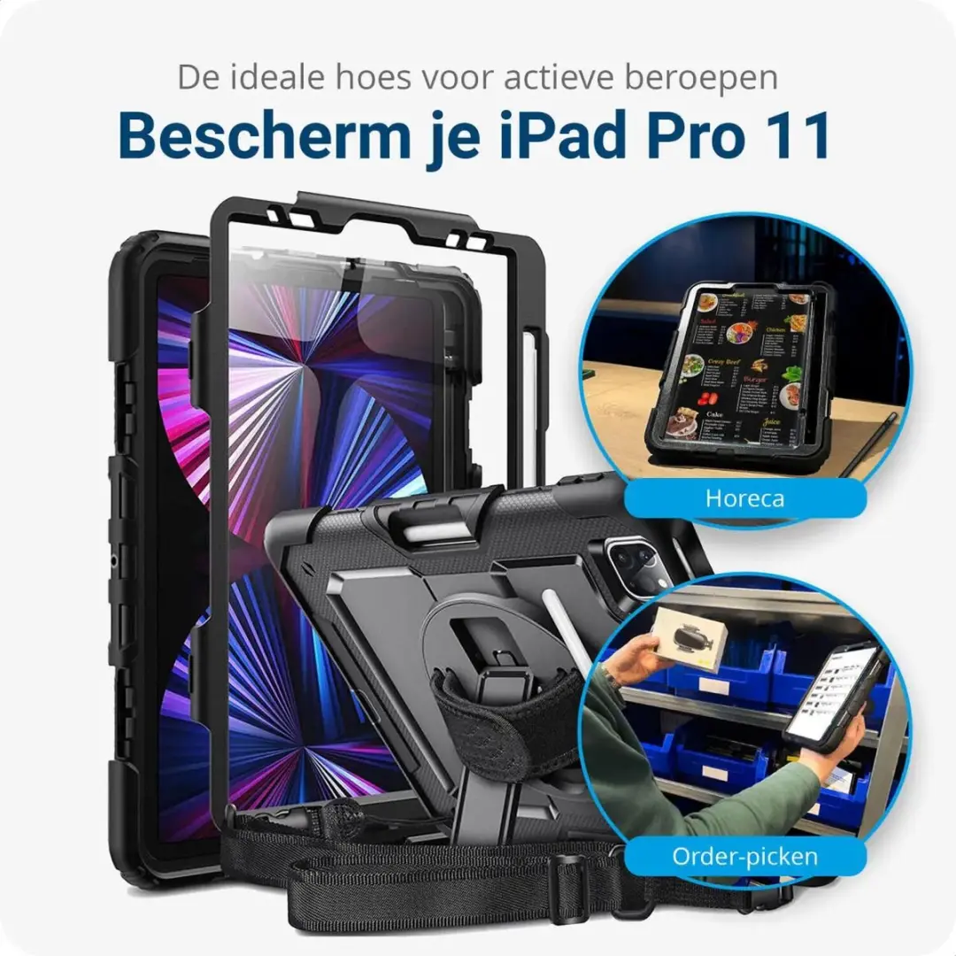 Selected Hoes met Screenprotector iPad Pro 11 - Zwart