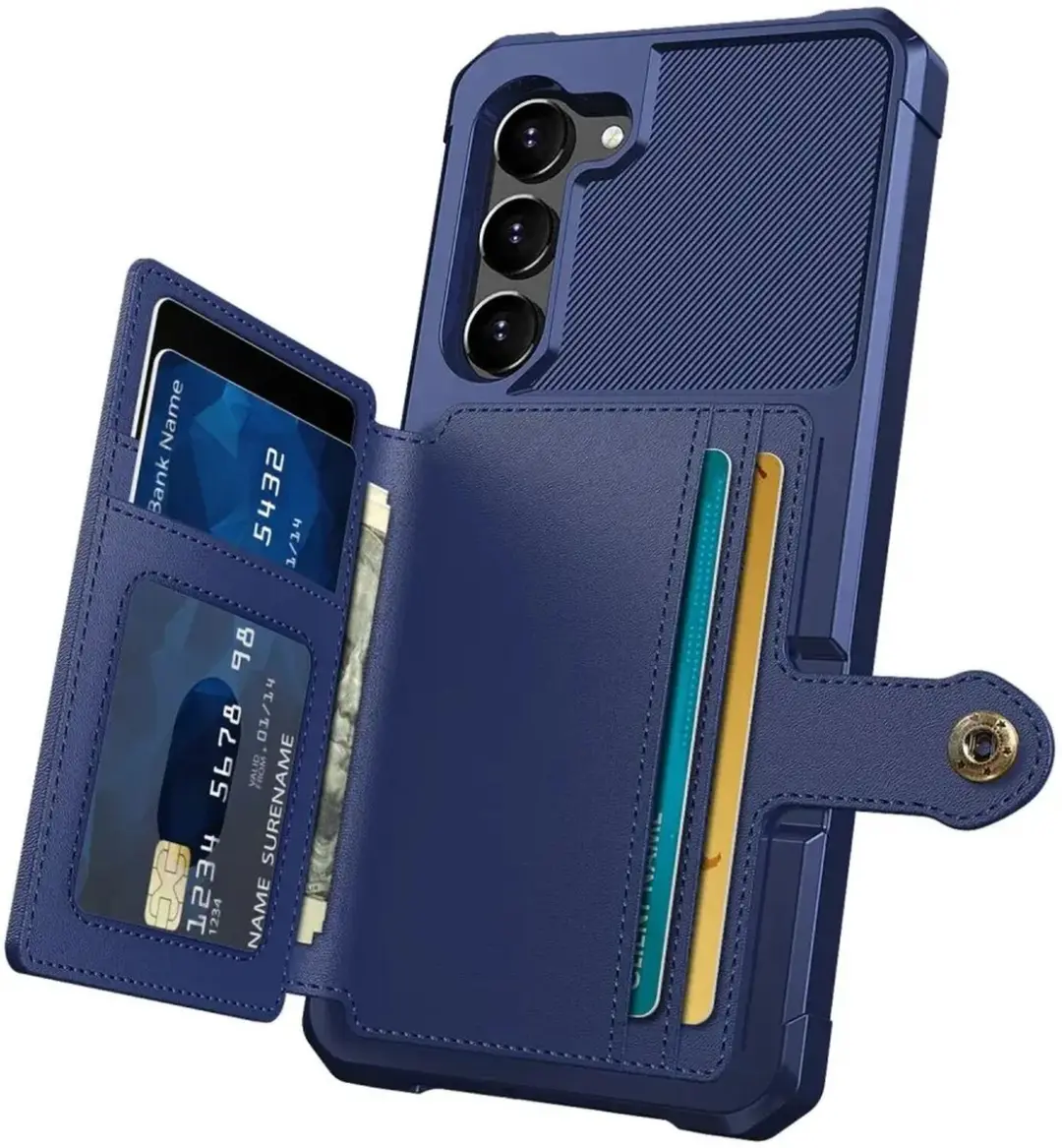 Selected Portemonnee Hoesje Samsung Galaxy S23 Plus - 4 Pasjes - Donkerblauw - afbeelding 6 van 6