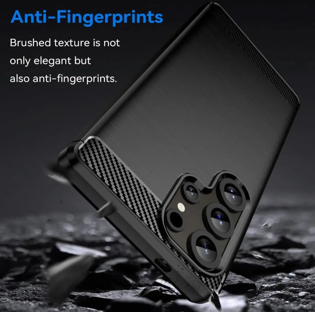 Selected Geborsteld TPU Hoesje Samsung Galaxy S25 Ultra - Zwart