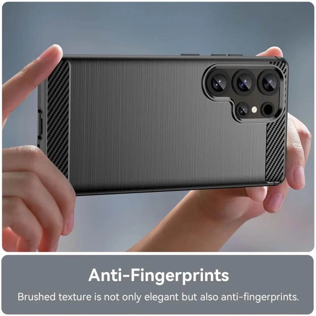 Selected Geborsteld TPU Hoesje Samsung Galaxy S25 Ultra - Zwart - afbeelding 6 van 6