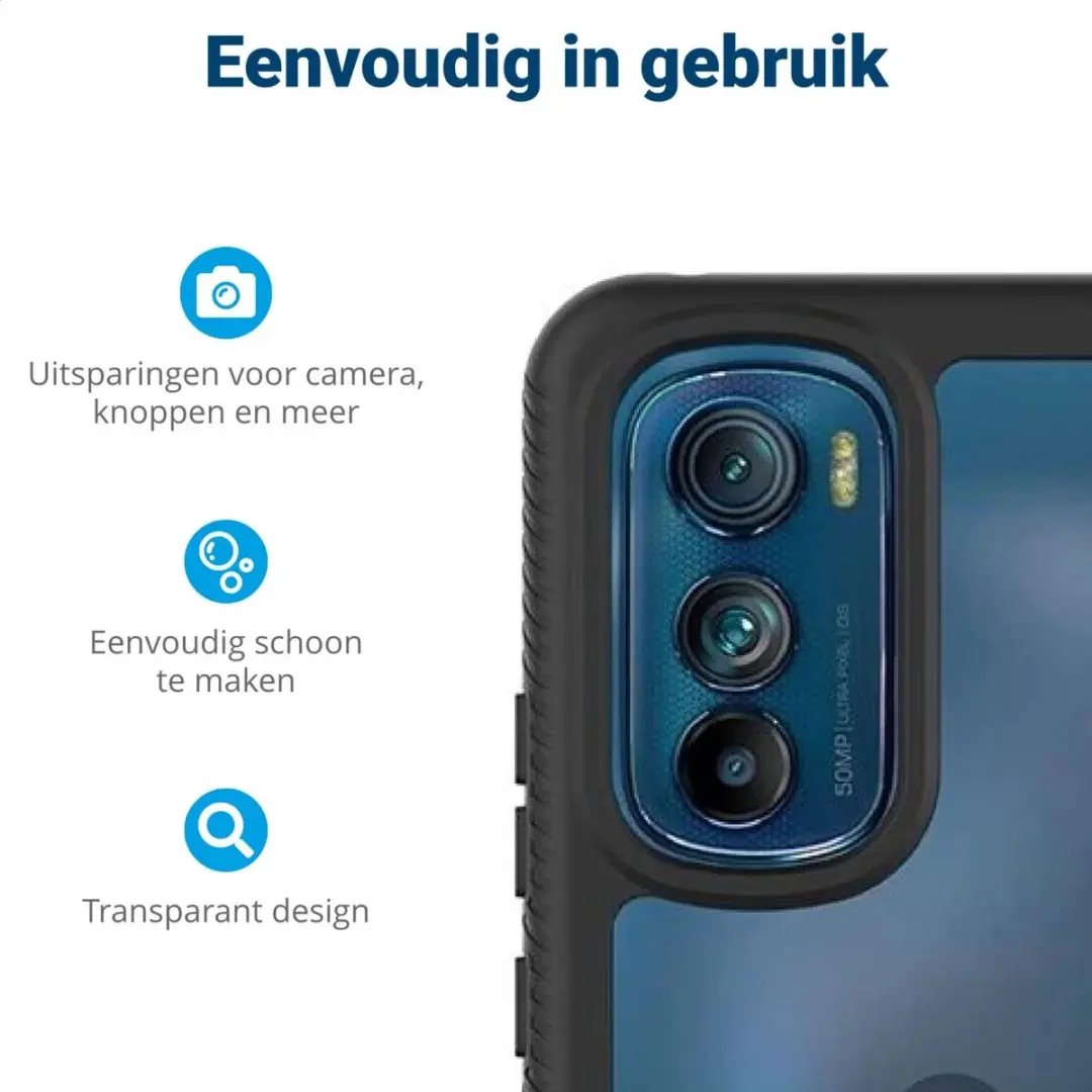 Motorola Edge 30 Hoesje - Blauw Transparant