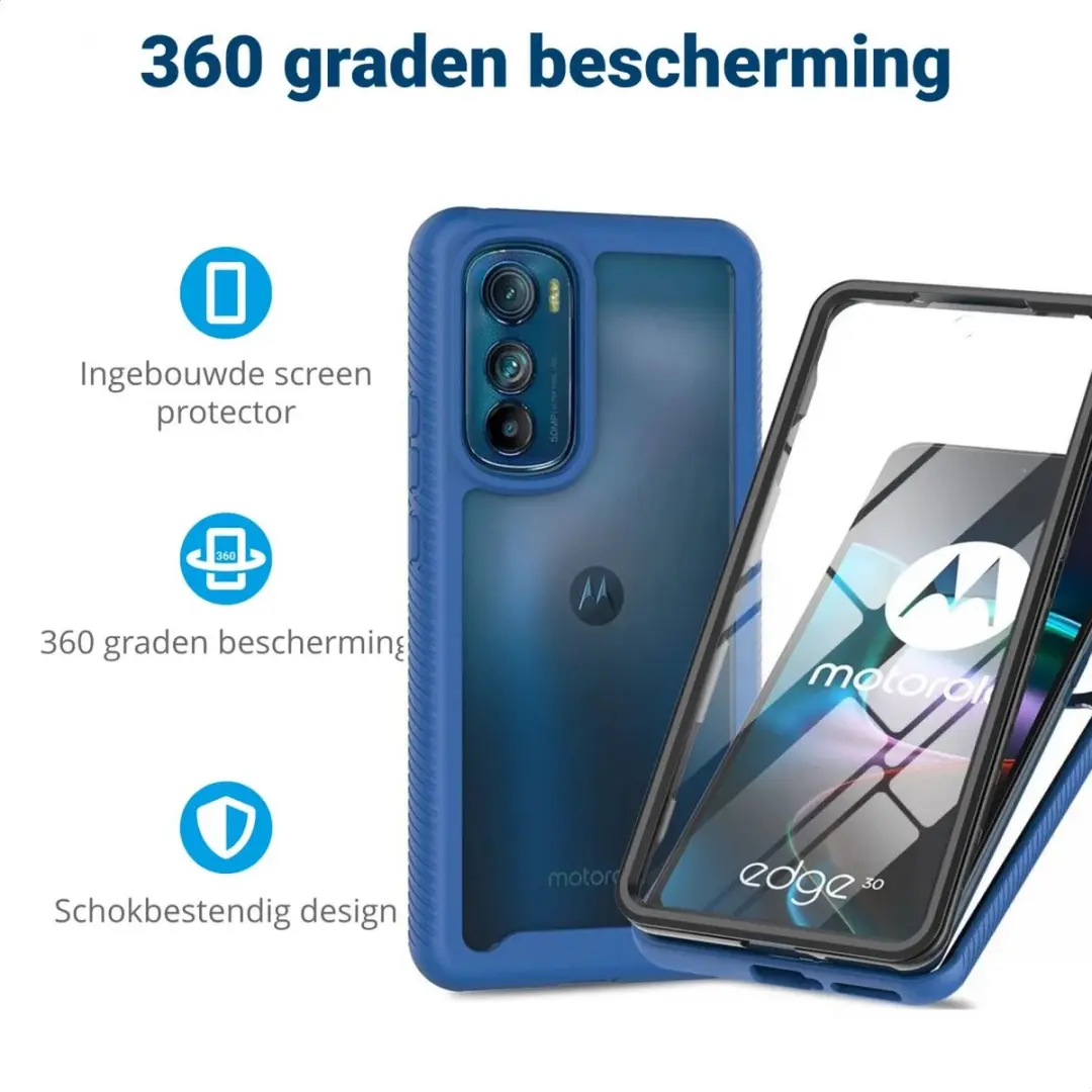 Motorola Edge 30 Hoesje - Blauw Transparant