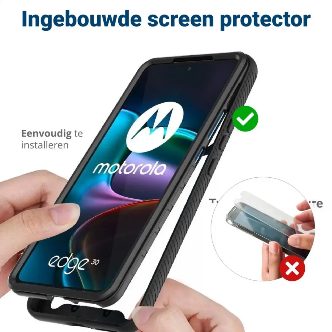 Motorola Edge 30 Hoesje - Blauw Transparant