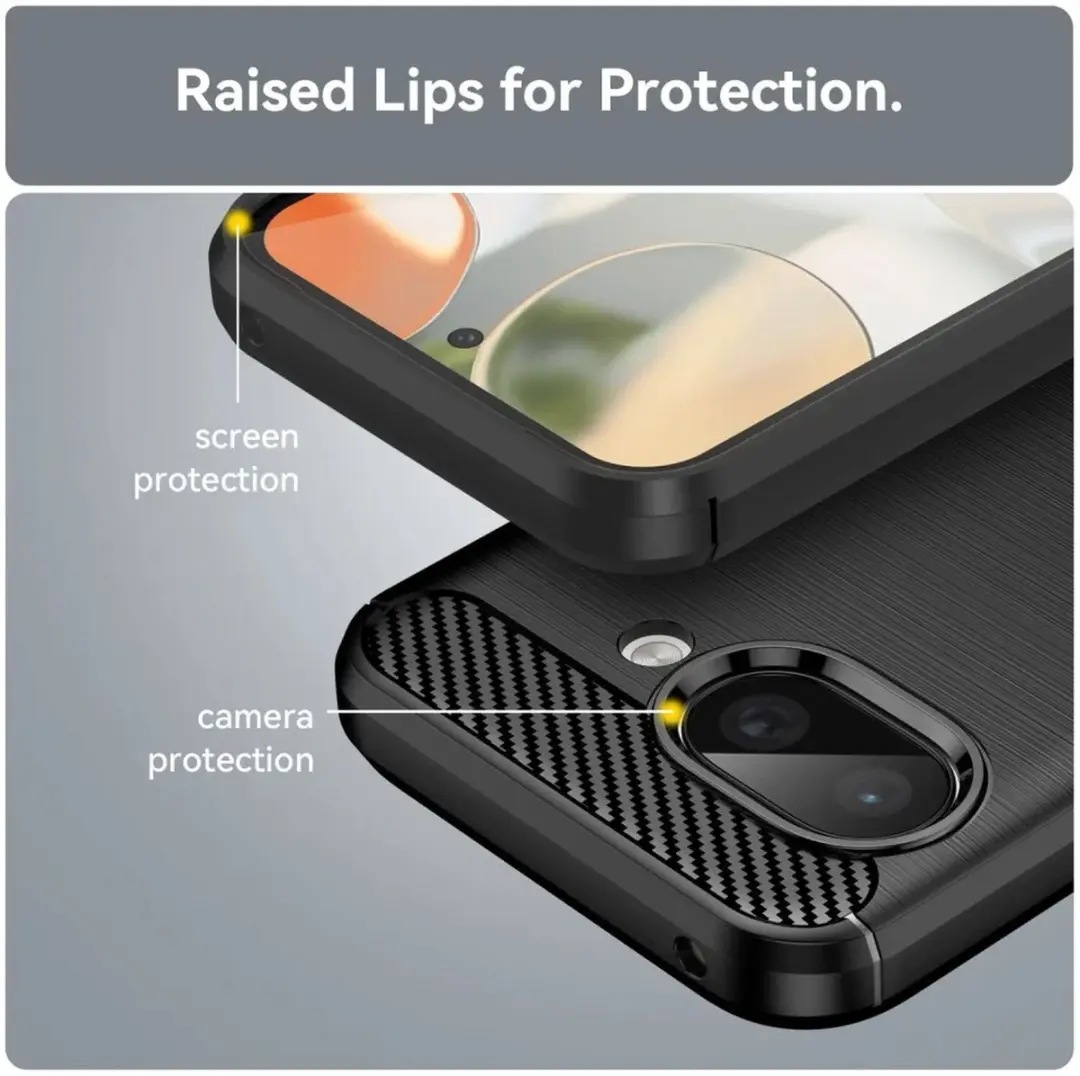 Selected Geborsteld TPU Hoesje Google Pixel 9a - Zwart