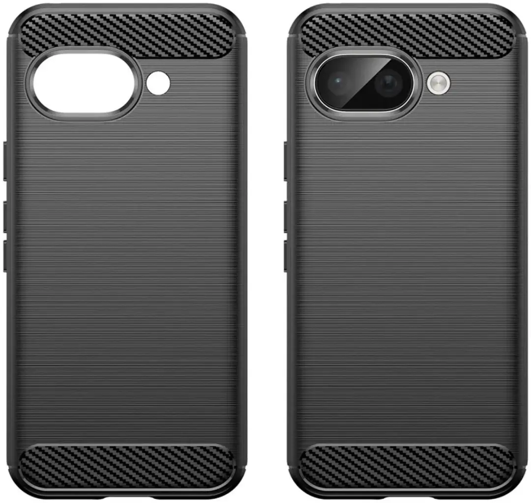 Selected Geborsteld TPU Hoesje Google Pixel 9a - Zwart