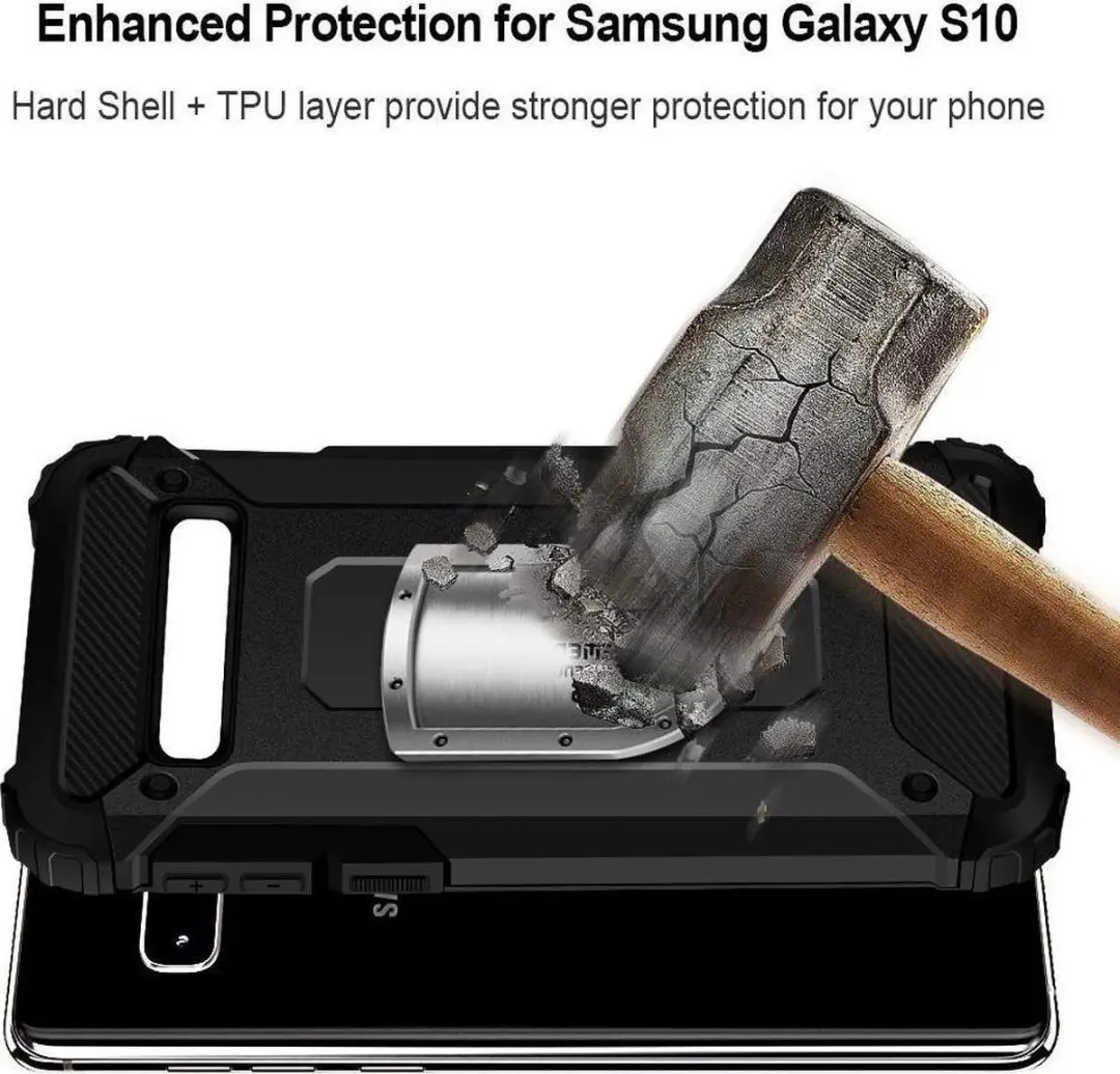 Selected Hoesje Samsung Galaxy S10 Shock Proof Hybride - Zwart - afbeelding 6 van 6