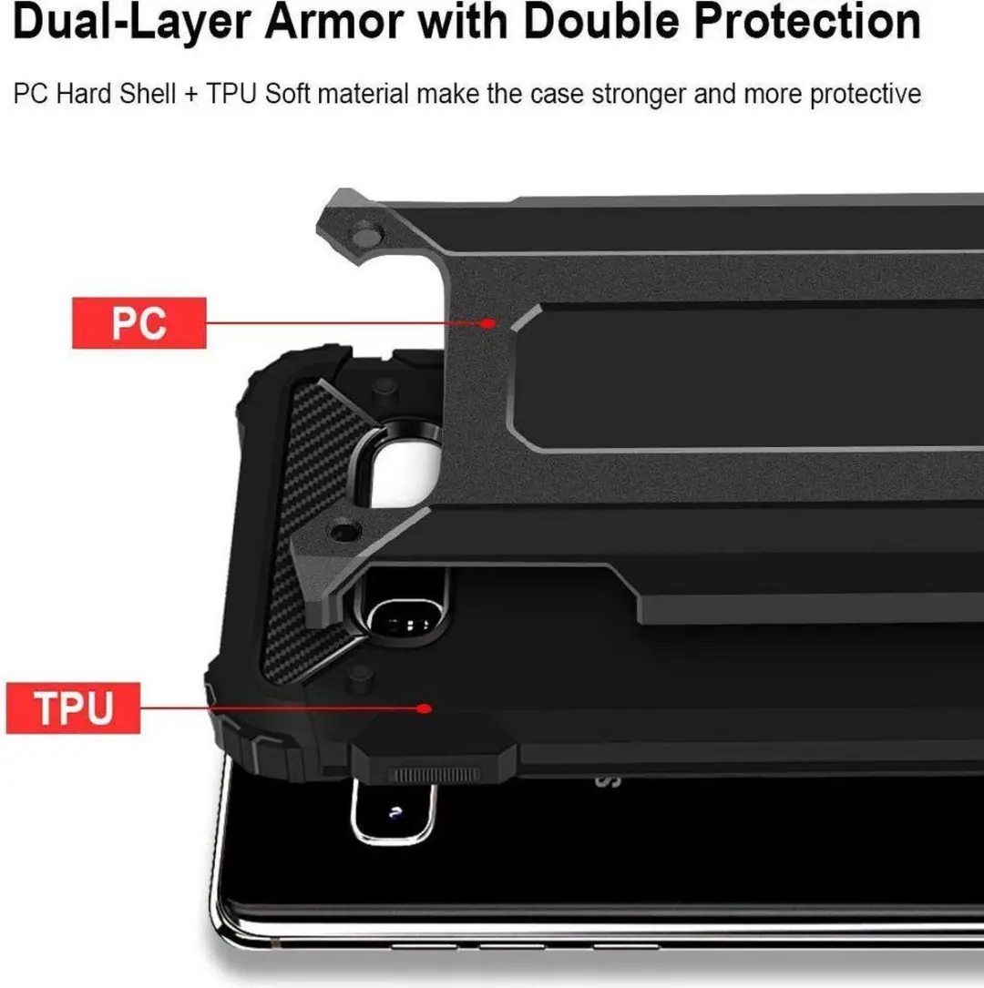 Selected Hoesje Samsung Galaxy S10 Shock Proof Hybride - Zwart