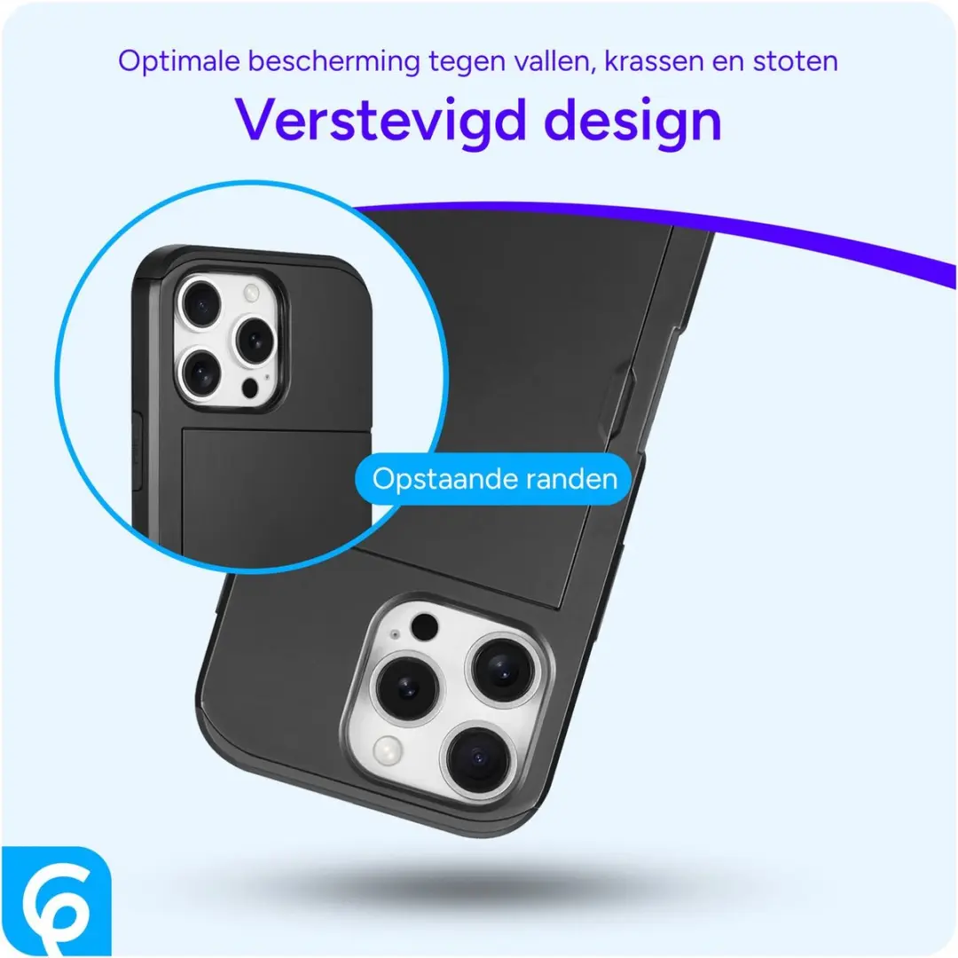 Selected Hoesje iPhone 16 Pro Kaarthouder - 2 Pasjes Zwart