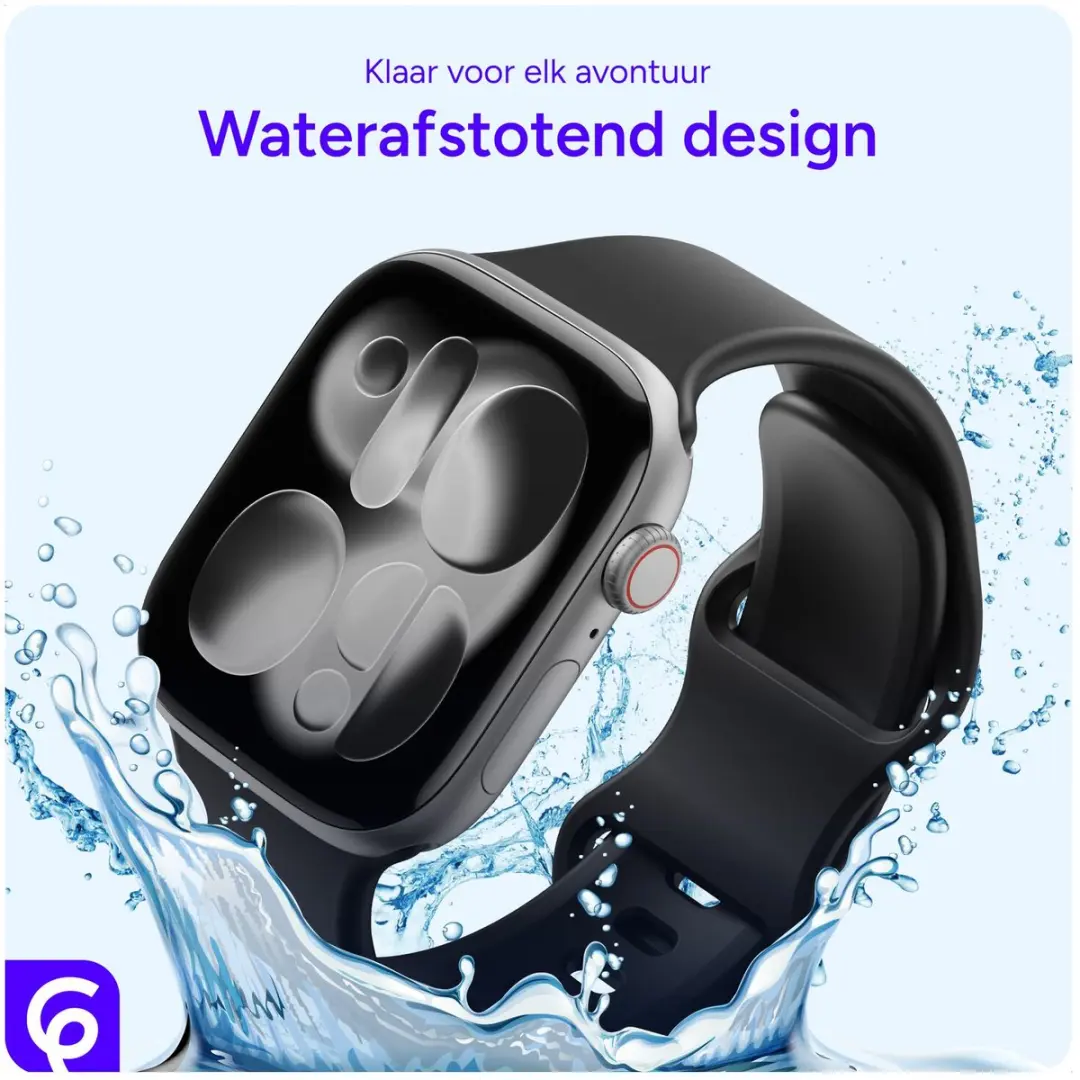 Selected SBG Siliconen Horlogebandje Apple Watch - 42/44/45/46/49mm - Zwart