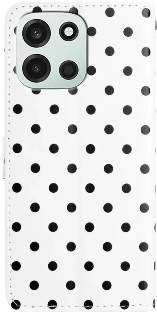 Selected OnePlus Nord 6 Polka Dot Wallet Hoesje - 3 Pasjes - Wit