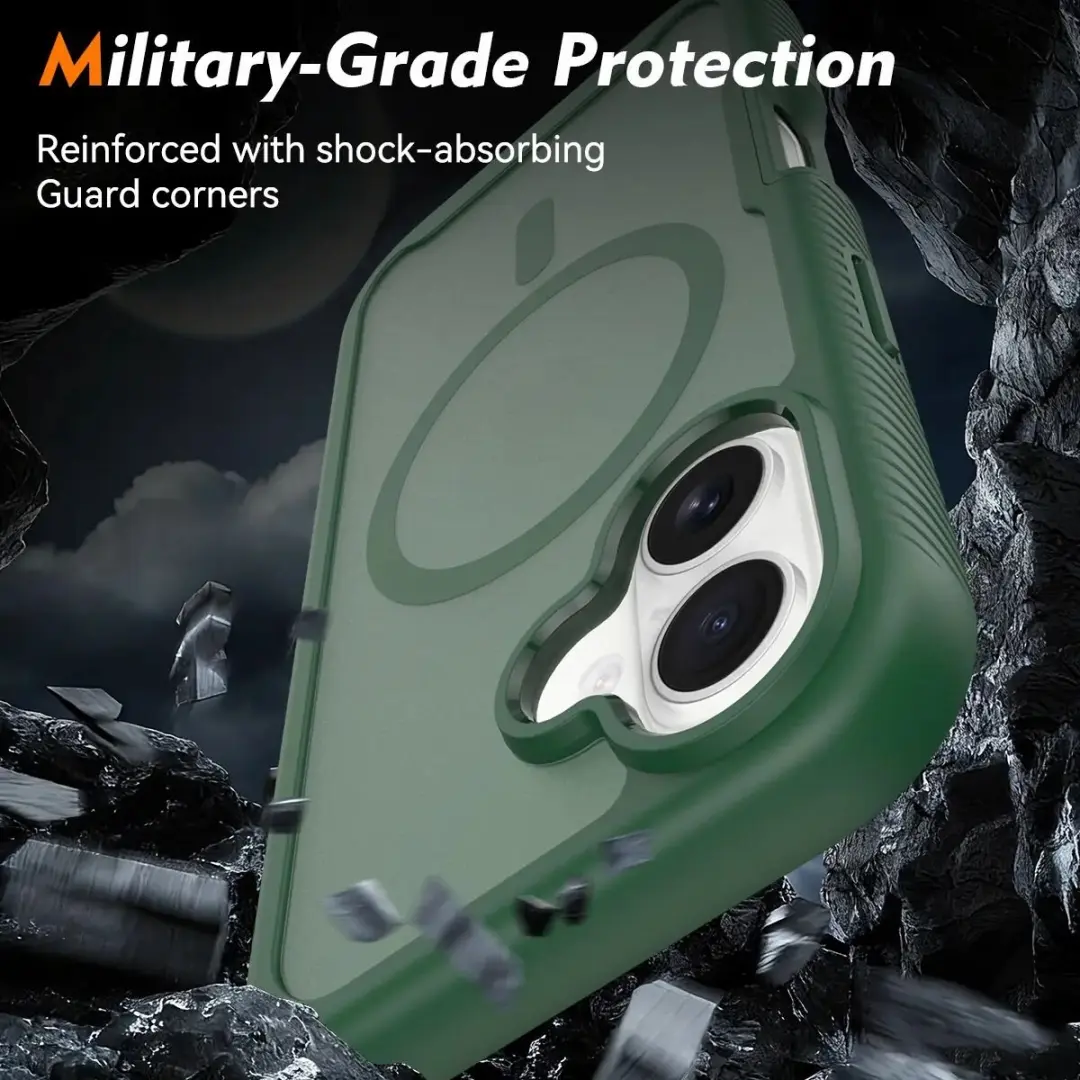 Selected by GSMpunt.nl iPhone 16 Hoesje Matte Groen - Ingebouwde Screenprotector