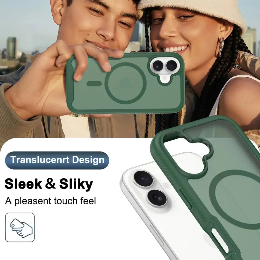 Selected by GSMpunt.nl iPhone 16 Hoesje Matte Groen - Ingebouwde Screenprotector - afbeelding 6 van 6