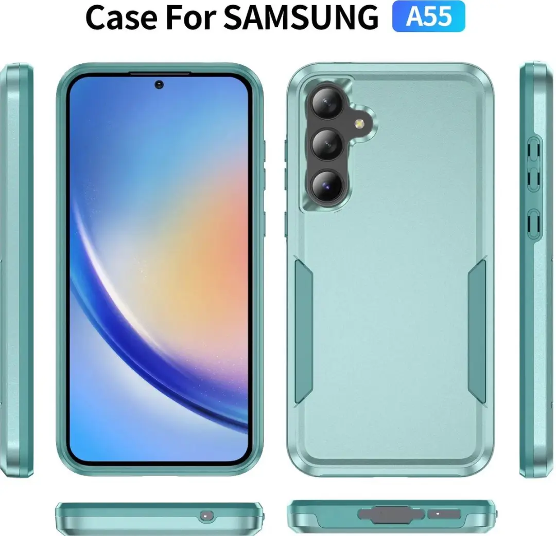Selected Back Cover Samsung Galaxy A55 Rugged Hoesje - Groen