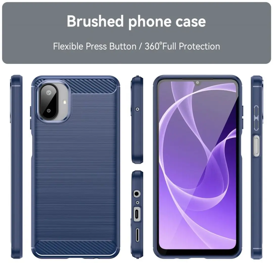 Selected Geborsteld TPU Hoesje Samsung Galaxy A07 - Blauw - afbeelding 6 van 6