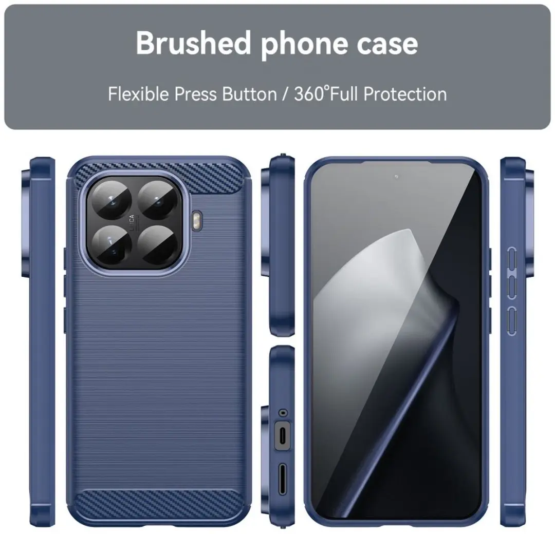 Selected Geborsteld TPU Hoesje Xiaomi 15T Pro - Blauw