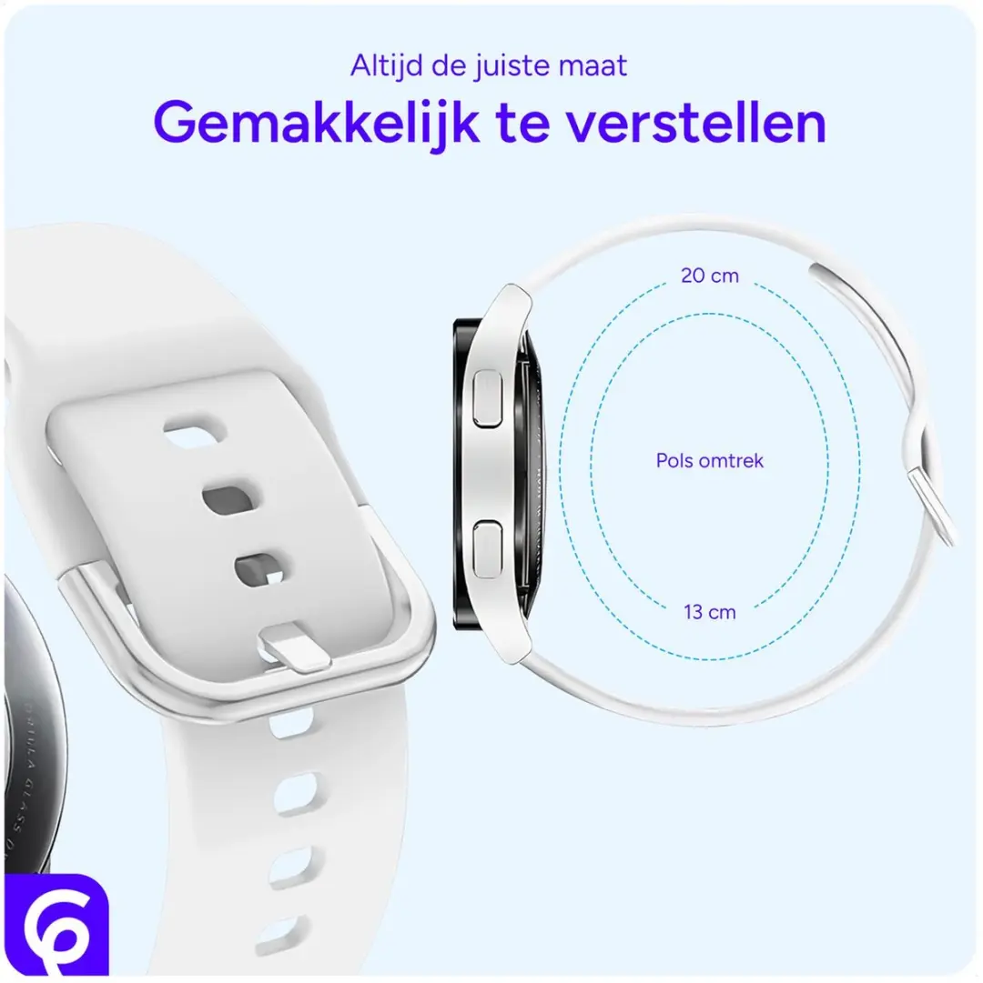 Selected SBG Universeel 20mm Horloge Bandje - Siliconen - Wit