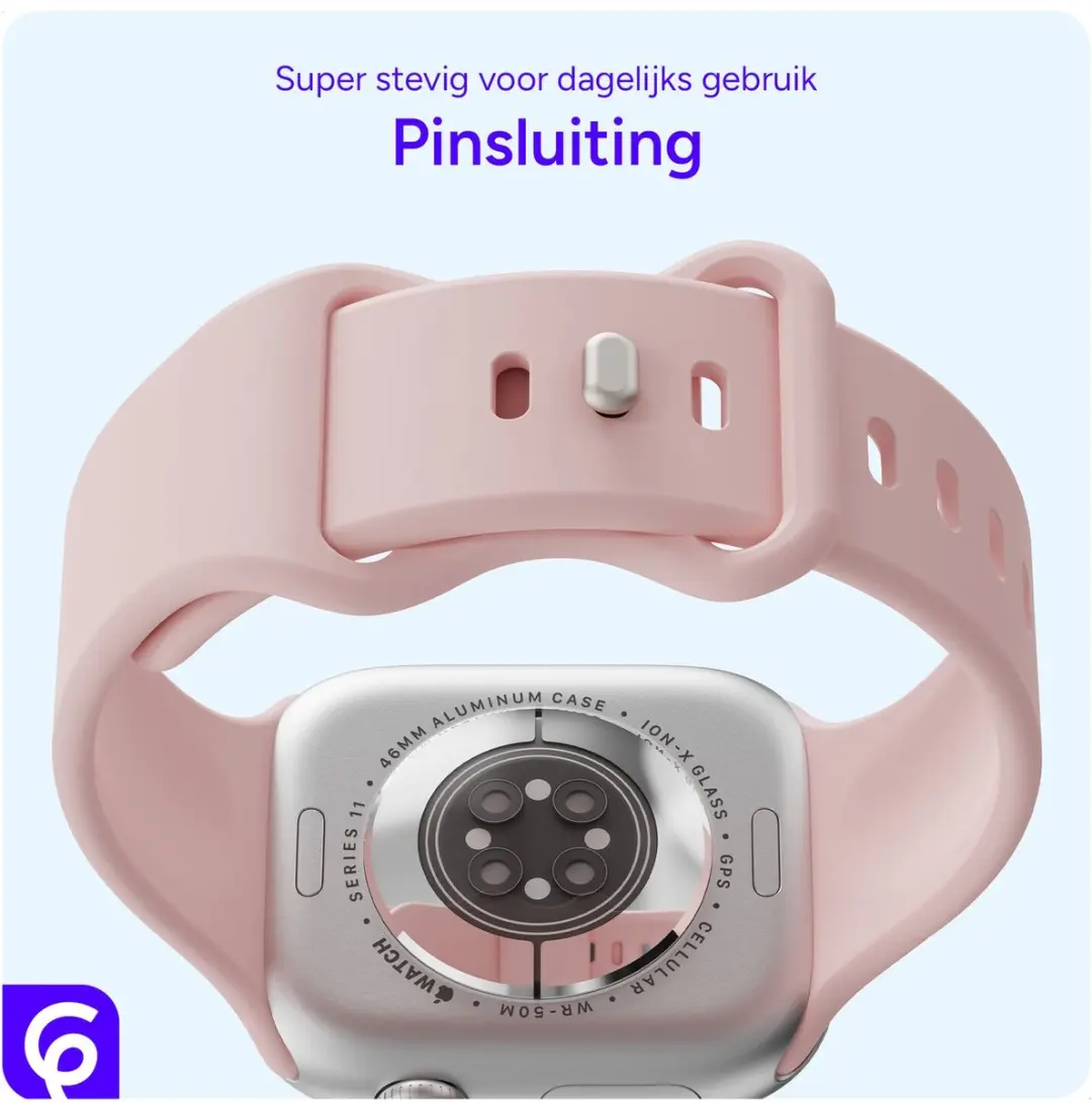 Selected SBG Siliconen Bandje Apple Watch Ultra 49mm - Licht Roze