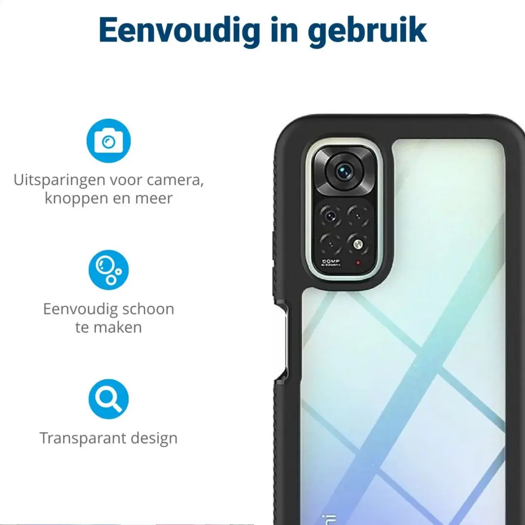 Xiaomi Redmi Note 11/11S Full Protect Hoesje - Zwart
