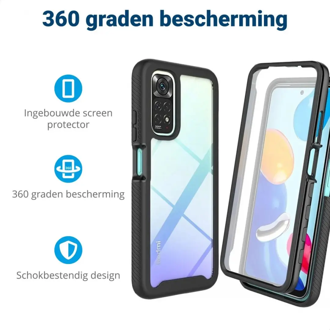 Xiaomi Redmi Note 11/11S Full Protect Hoesje - Zwart