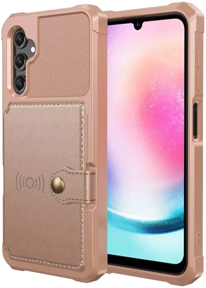 Selected Portemonnee Hoesje Samsung Galaxy A25 - Roze - 4 Pasjes