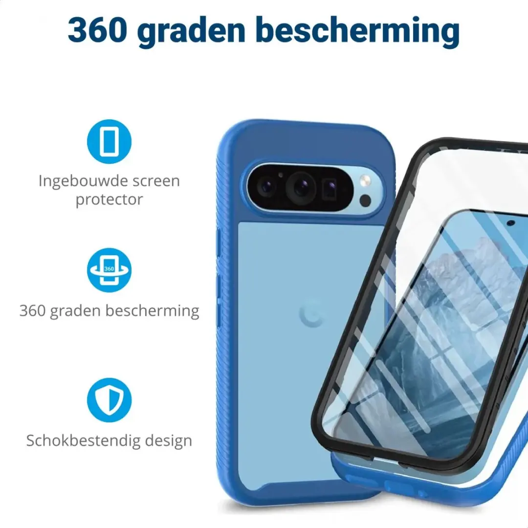 Selected by GSMpunt.nl Hoesje Google Pixel 9/9 Pro Blauw - Full Protect