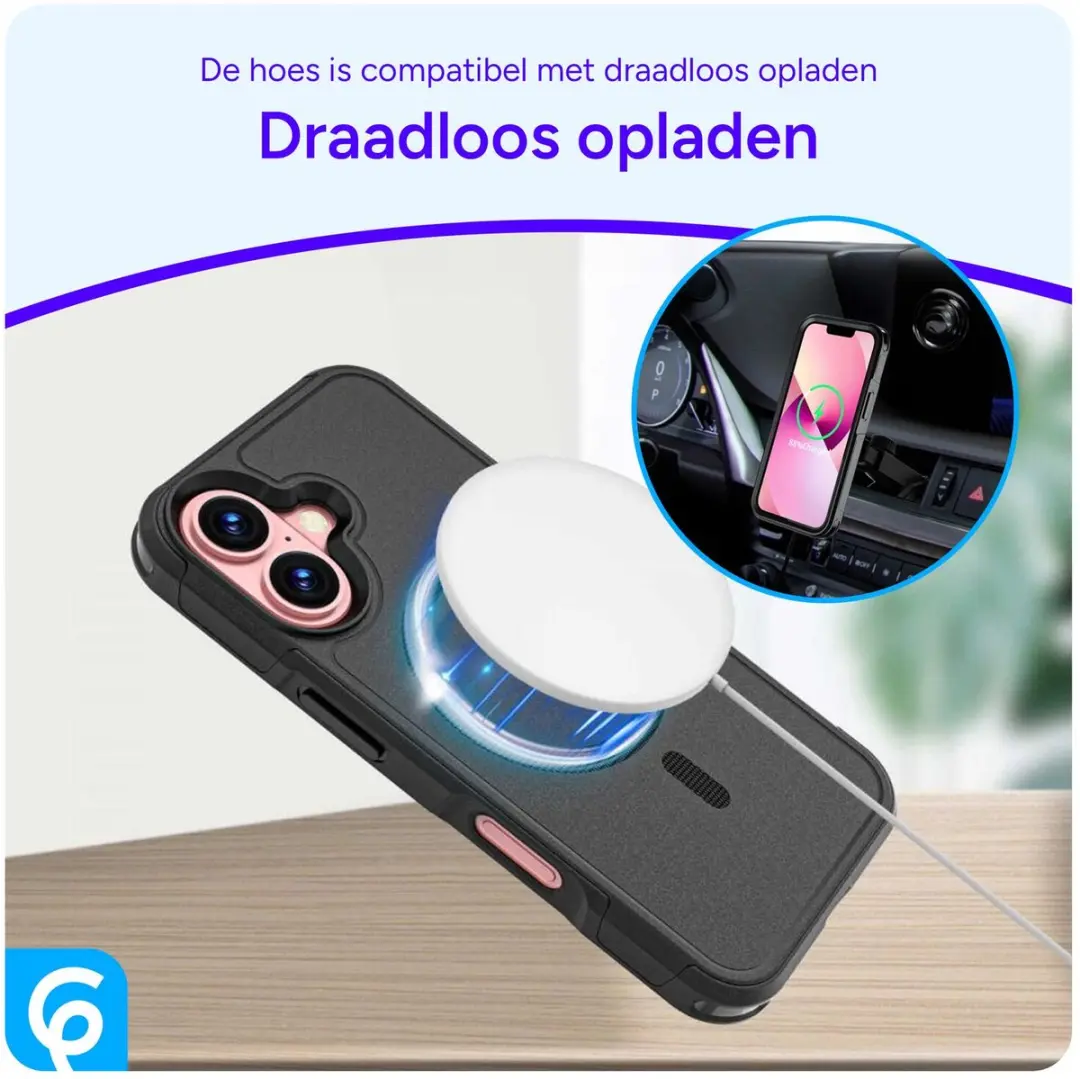 Selected by GSMpunt.nl iPhone 16 Hoesje MagSafe - Dual-Layer Zwart