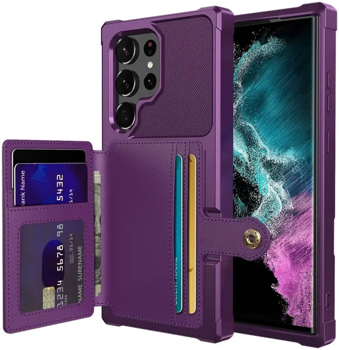 Selected Portemonnee Hoesje Samsung Galaxy S23 Ultra - 4 Pasjes - Paars
