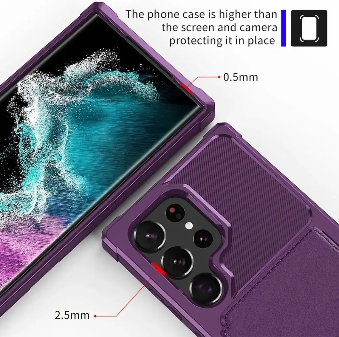Selected Portemonnee Hoesje Samsung Galaxy S23 Ultra - 4 Pasjes - Paars