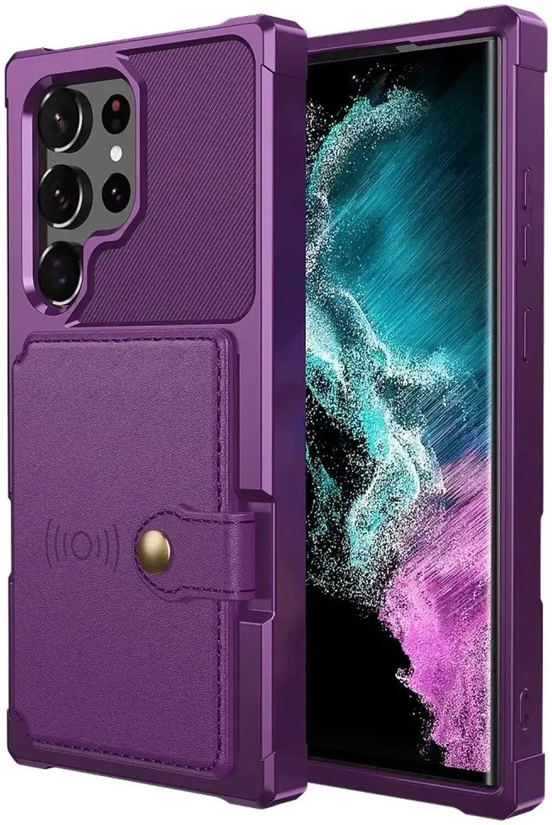 Selected Portemonnee Hoesje Samsung Galaxy S23 Ultra - 4 Pasjes - Paars