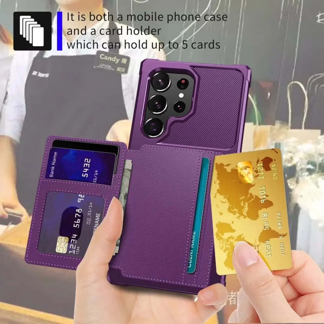 Selected Portemonnee Hoesje Samsung Galaxy S23 Ultra - 4 Pasjes - Paars