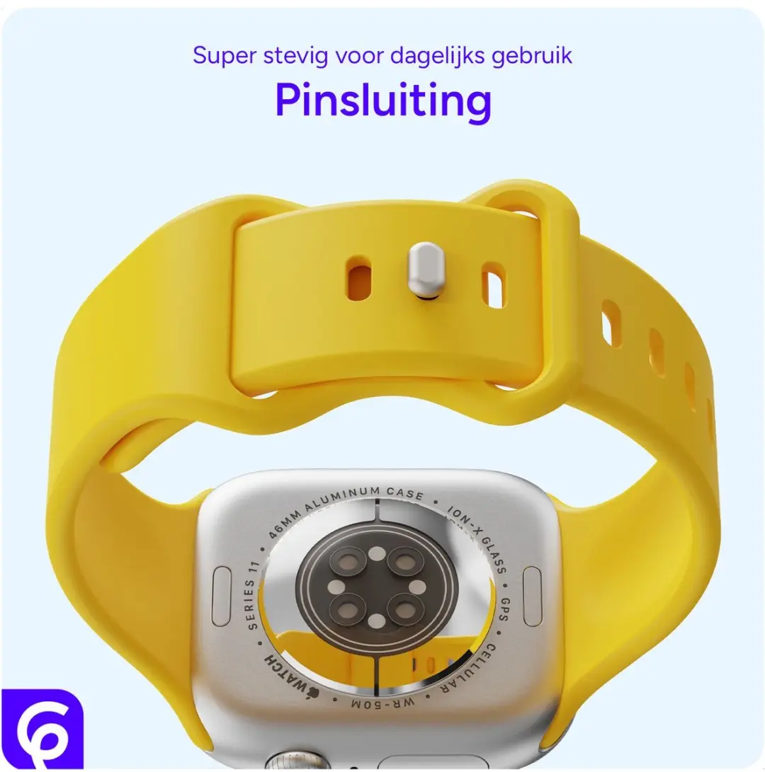 Selected SBG Siliconen Horlogeband Apple Watch 10 46mm - Geel