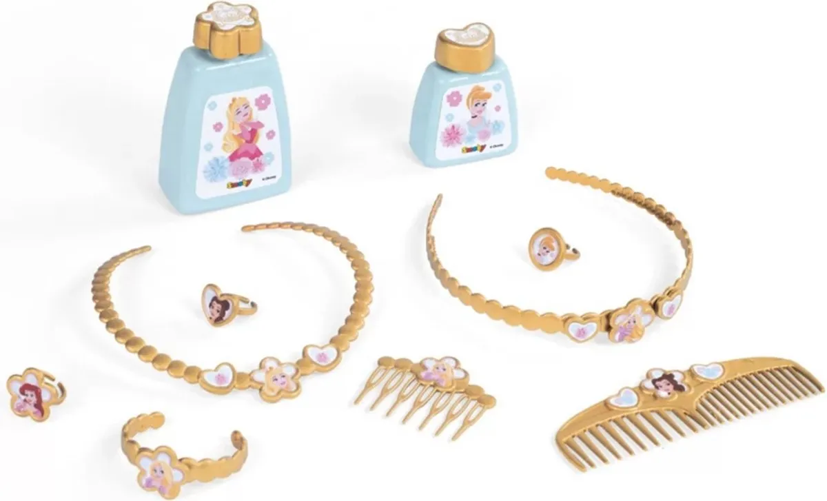 Smoby Disney Princess Kaptafel 2-in-1 - Roze/Wit - 10 Accessoires
