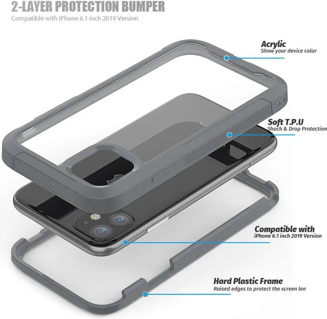 Selected Hoesje Hybride Full Protect iPhone 11 - Grijs