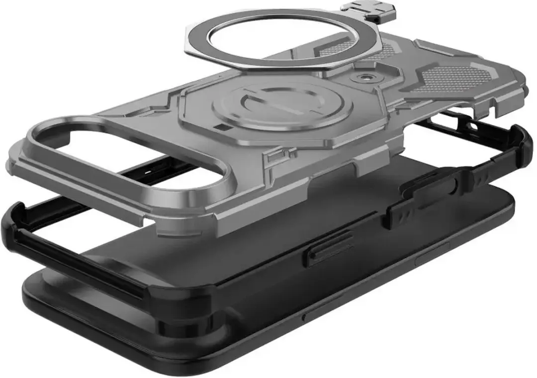 Selected Hoesje iPhone Air MagSafe Grijs - 360° Draaibare Stand