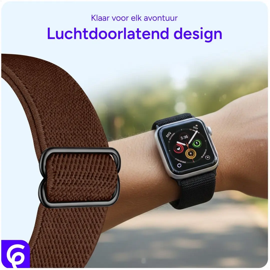 Selected SBG Nylon Horlogebandje Apple Watch - Bruin - 42/44/45/46/49mm