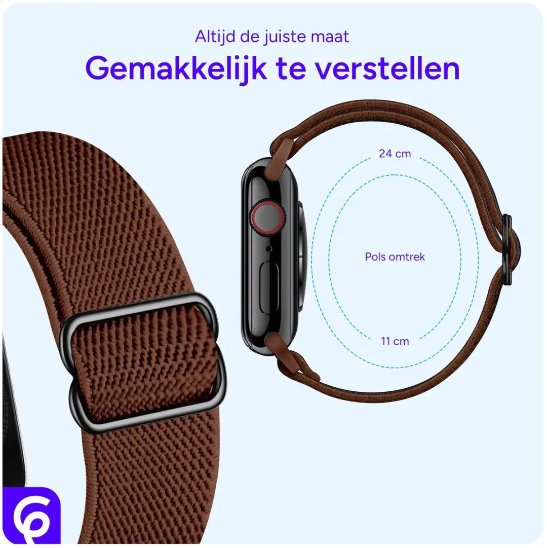 Selected SBG Nylon Horlogebandje Apple Watch - Bruin - 42/44/45/46/49mm