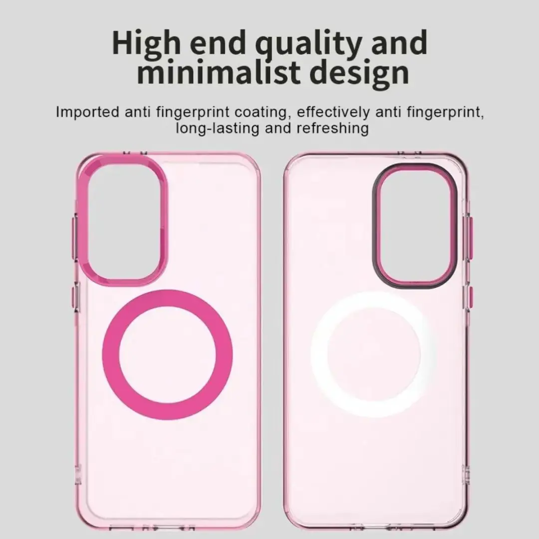 Samsung Galaxy A37 MagSafe Backcover - Roze & Transparant - afbeelding 6 van 6
