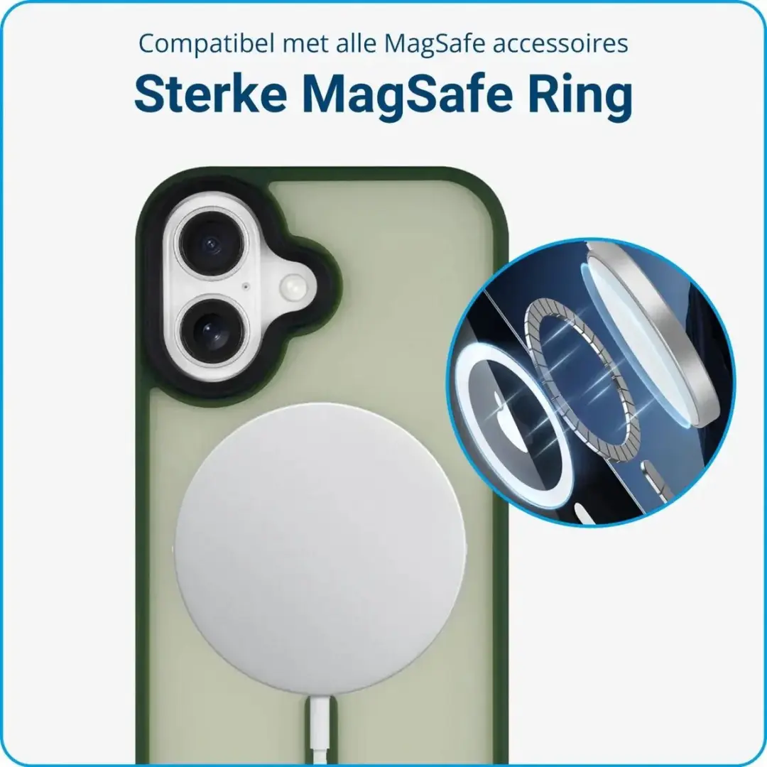 Selected by GSMpunt.nl iPhone 16 Plus Hoesje - Matte Groen - MagSafe