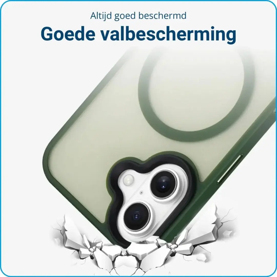 Selected by GSMpunt.nl iPhone 16 Plus Hoesje - Matte Groen - MagSafe