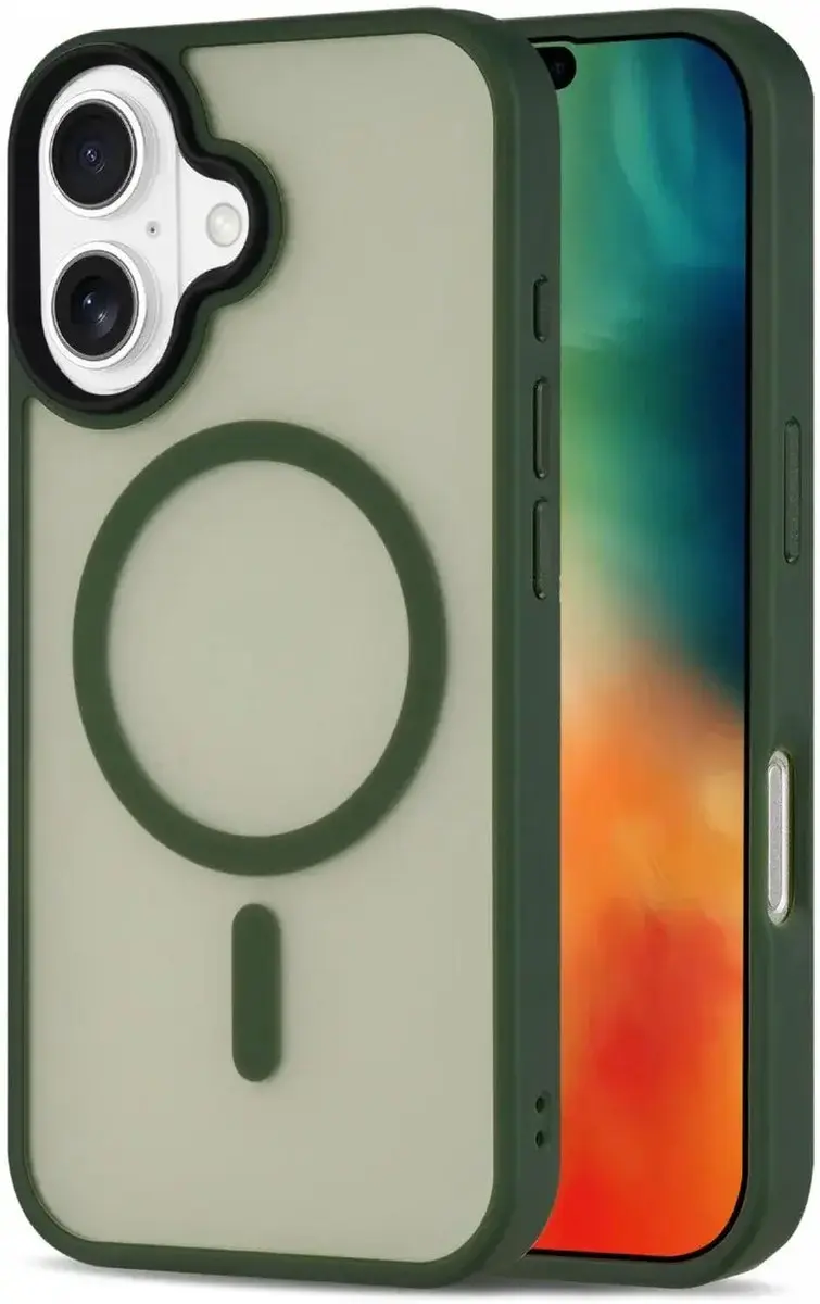 Selected by GSMpunt.nl iPhone 16 Plus Hoesje - Matte Groen - MagSafe