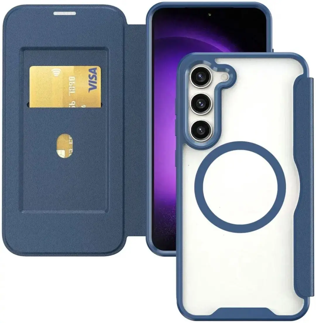 Selected Portemonnee Hoesje Samsung Galaxy S23 Plus - MagSafe - Blauw